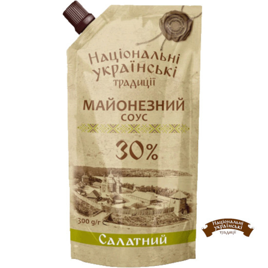 Майонезний соус "Салатний" 30% дой-пак 300 г / 30 шт ТМ НУТ