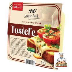 "Сир напівтвердий "Тостел\'є", 50% жиру, 500г ТМ Good Milk / 12 шт