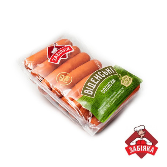 Сосиски Віденські ,1с.ПОРЦ (в/у 0,3кг) Забіяка ТМ