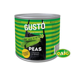 Горошок зелений консервований ж/б 420г Gusto