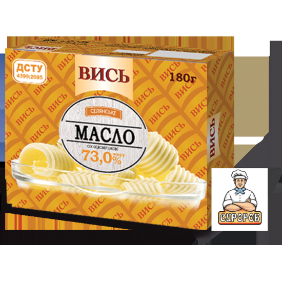 "Масло Селянське 73% ТМ "Вись" 180г / 20 шт Регал