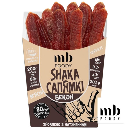 Салямки "Bakon" курячі в оболонці 80 г/12 шт TM MB Foody