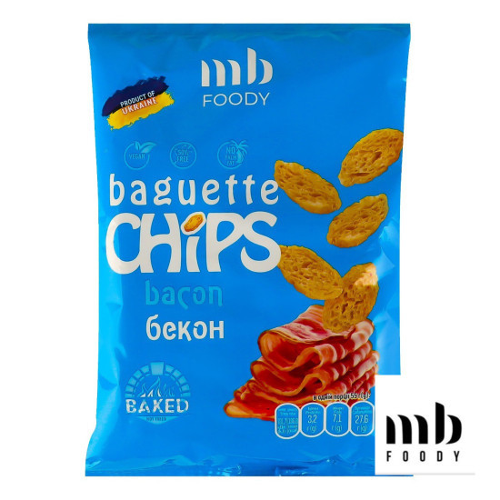 Сухарики Baguette зі смаком бекону 55 г/9 шт TM MB Foody