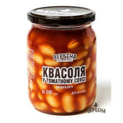 Консерва Квасоля у томатному соусі 0,5 / TWIST OFF / 6 шт кт ТМ Вербена