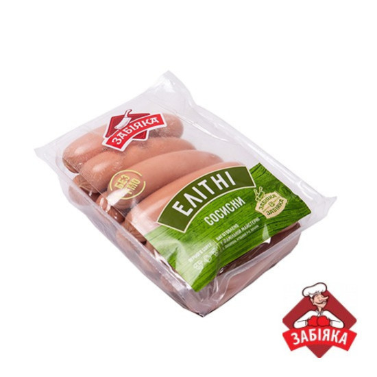 Сосиски Елітні 1 с ПОРЦ (в/у0,3кг)  ТМ "Забіяка"