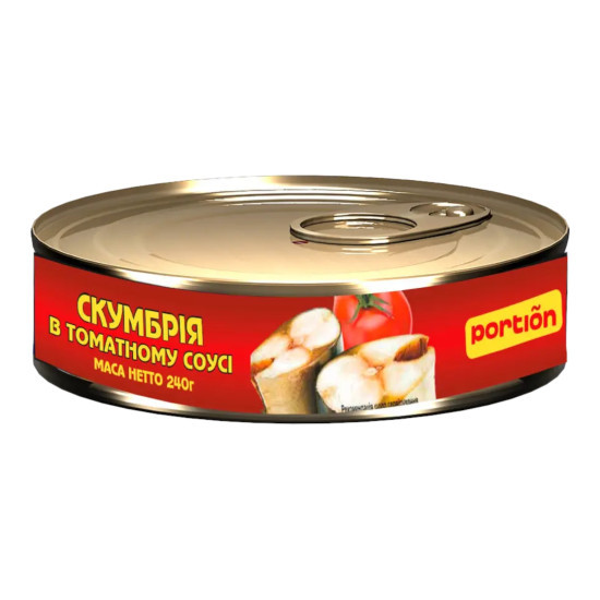 Скумбрія в томатному соусі / 24 шт кт ТМ Portion