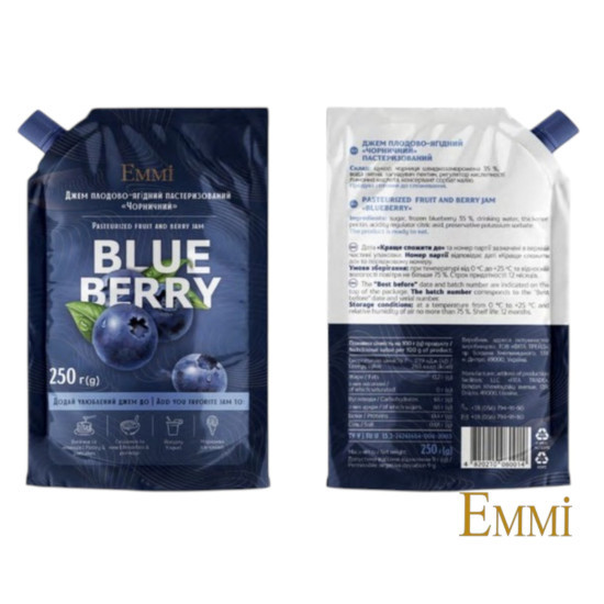 Чорниця джем 250 г д/п ТМ Emmi