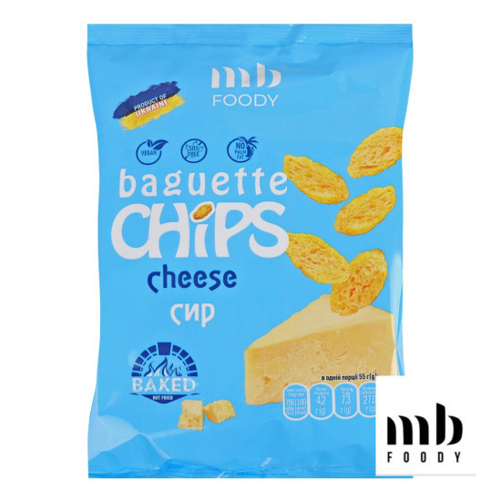 Сухарики Baguette зі смаком сиру 55 г/9 шт TM MB Foody
