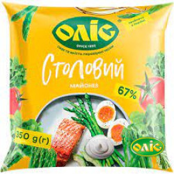 "Майонез "Столовий 67%" філ-пак  0,35 кг / 33 шт Оліс