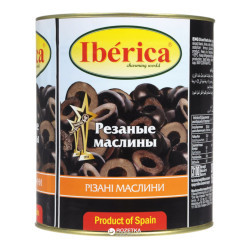 "Маслини "Іберика" РІЗАНІ 3100 мл / 6 кт