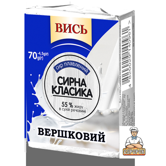 Сир плавленний Вершковий 55% пс ТМ Вись 70г / 36 шт брикет Регал