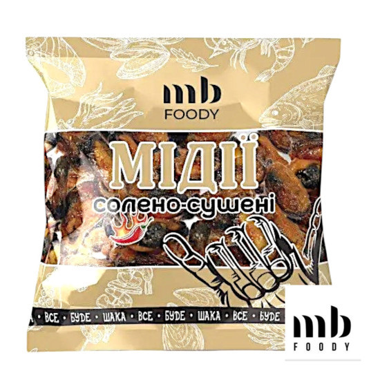"Мідії солоно-сушені 120 г.,12шт  TM MB Foody