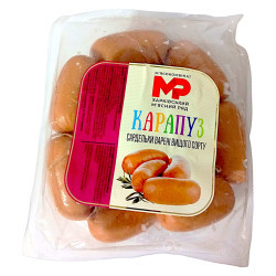"Сардельки Карапуз (черева) вар. в/г газ 0,5 кг ХМР