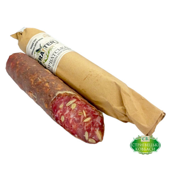 Хорватська з гарбузовим насінням с/к в/у 0,3 кг свк ТМ "Стриївецькі ковбаси" Регал