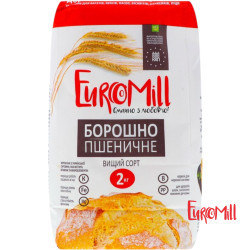 Борошно пшеничне в/г фас. 2 кг/6 шт. ТМ EuroMill