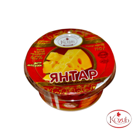 Сир плавлений пастоподібний " Янтар" 60% ДСТУ стакан 110 г / 15 шт пс ТМ Козуб Регал