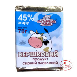 Продукт сирний плавлений "Вершковий" 45% (еліт) 70 г ТМ Козуб Регал