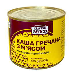 "Консерва Каша Гречана з м\'ясом 525  г / 24 шт кт ТМ Classo М\'ясо